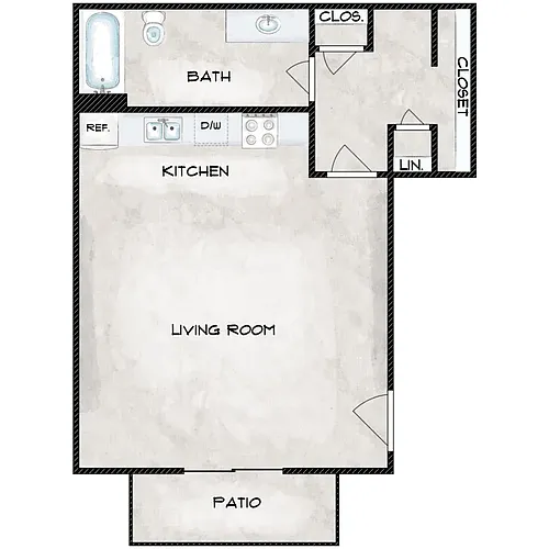 Floor plan Studio Apts