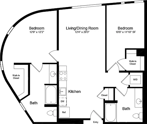 Floor plan 2 Bedroom C