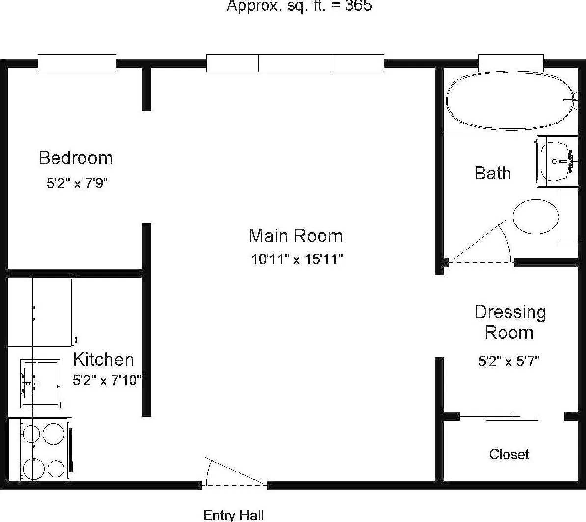 Studio, 365 sqft, $725 — Photo 2
