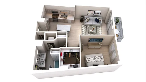 Floor plan One Bedroom One Bath (827)