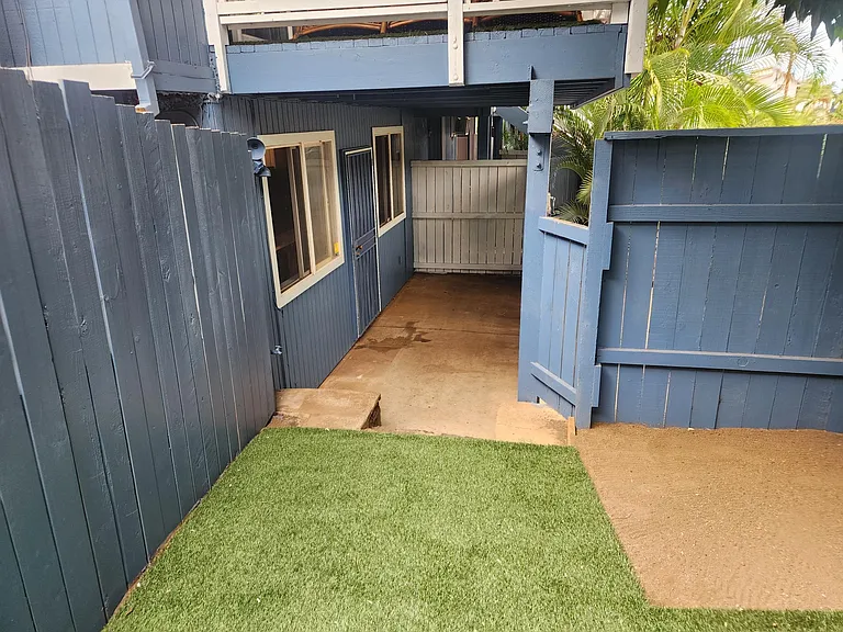 Yard looking into patio.