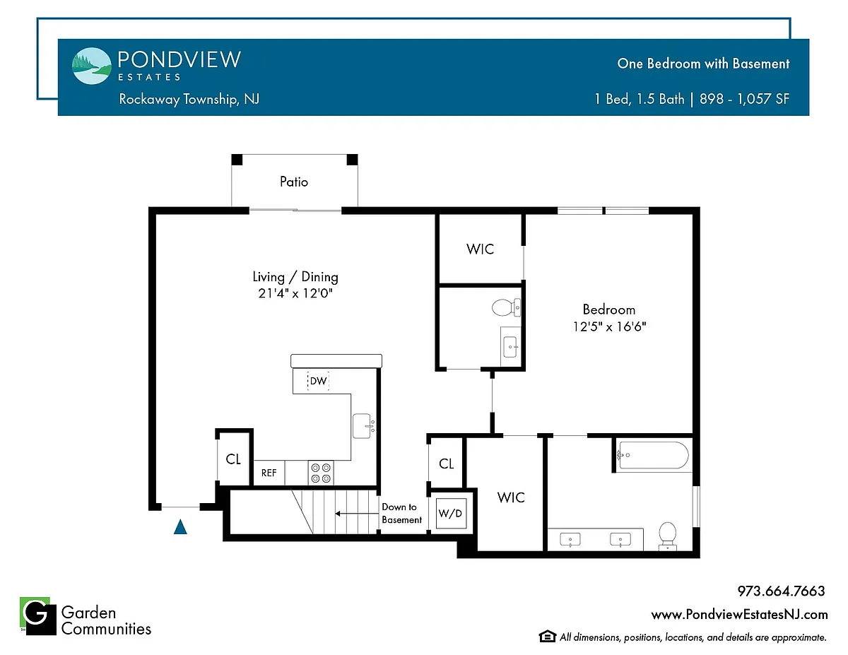 Floor plan $2.90/sq.ft. - One Bedroom with Basement