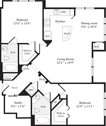 Floor plan 2 Bedrooms J