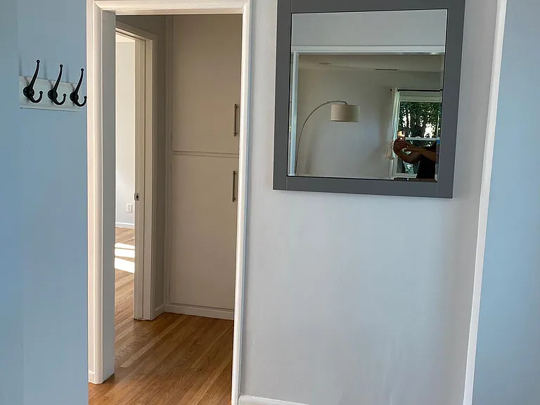 Entry hall seen from the living room.