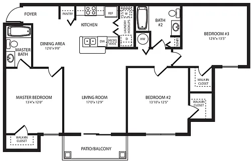 Floor plan The Cypress - 60% AMI