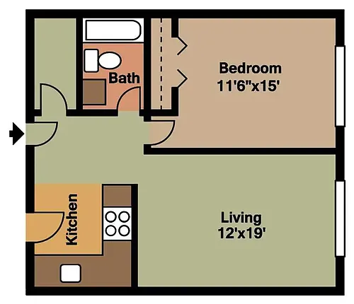 Floor plan One bedroom
