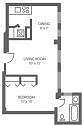 Floor plan Studio | 1 Bath