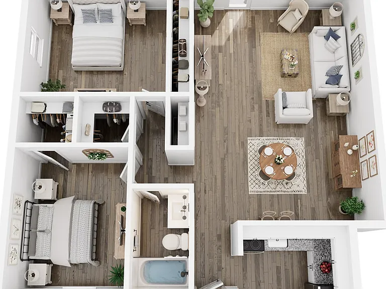 B1 - 2 Bed - 1 Bath - 864 Sq.ft. B1 - 2 Bed - 1 Bath - 864 Sq.ft.