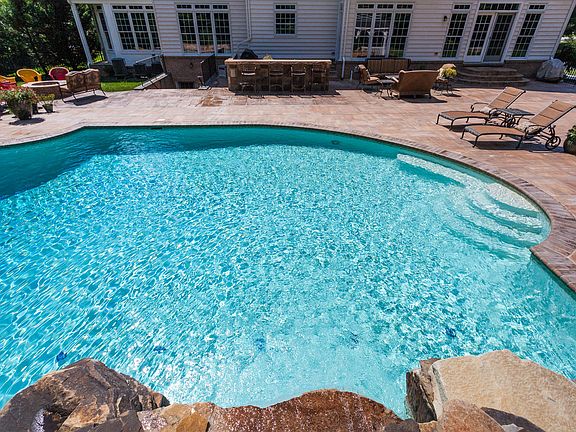 Pool with Stone Waterfall
