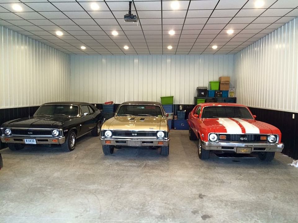 Inside detached garage 