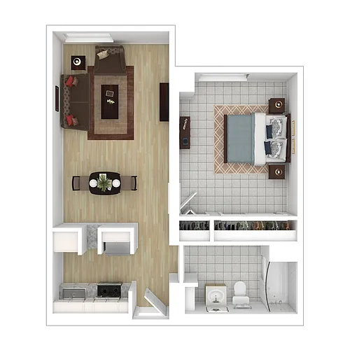 Floor plan 55+/Accessible - 99 Kent Street One Bedroom/One Ba