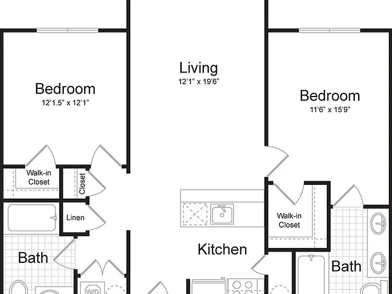 2 bed, 2 bath - 1020sf 2 bed, 2 bath - 1020sf