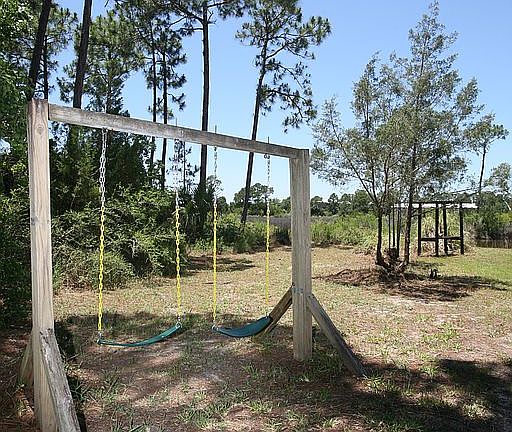 Backyard swings and arbor