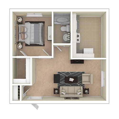 Floor plan 1x1 (Low Income Only)
