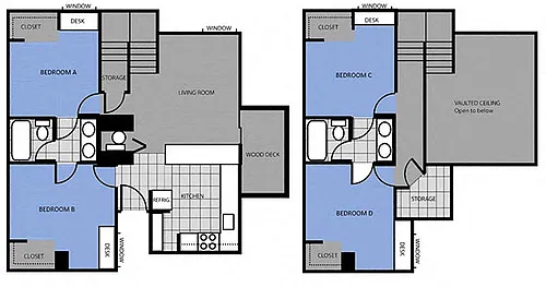 Floor plan Four Bedroom (Rent by Room)