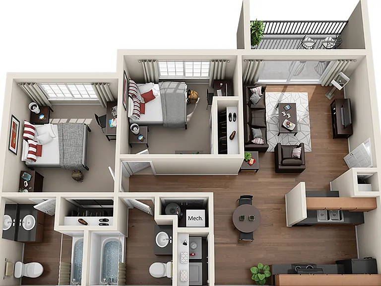 The Outpost San Marcos 2x2 Premium Floor Plan The Outpost San Marcos 2x2 Premium Floor Plan