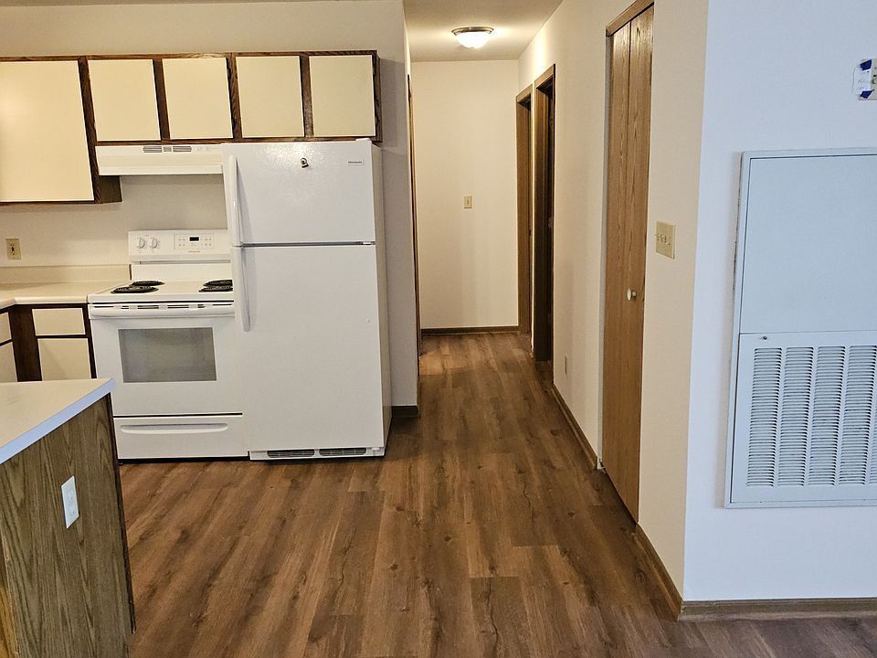 Kitchen with view down the hall.