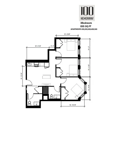 Floor plan 3 Bedroom 03 Stack