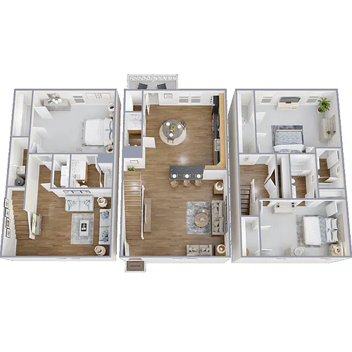 Floor plan 3 Bed 3.5 Bath Townhome