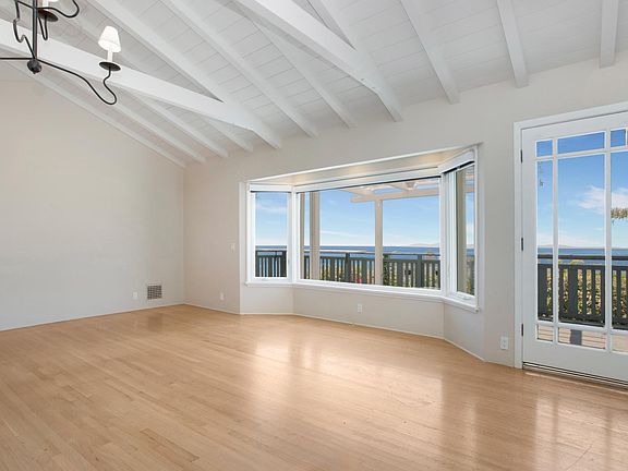 Living room with ocean and Catalina views