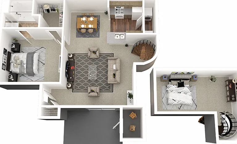 1x1 with Loft 1091 SQ FT 1x1 with Loft 1091 SQ FT