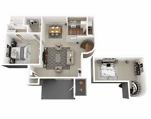 Floor plan 1BR x 1BA Loft