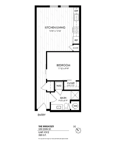 Floor plan 1 BR Income-Restricted