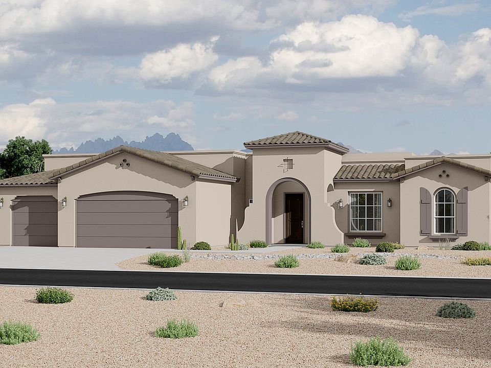 Spanish Elevation 3 Car Garage