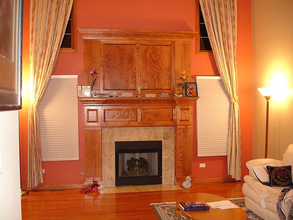 Two story living room