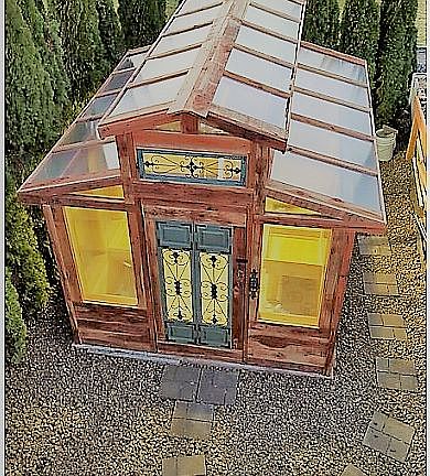 Custom cedar greenhouse