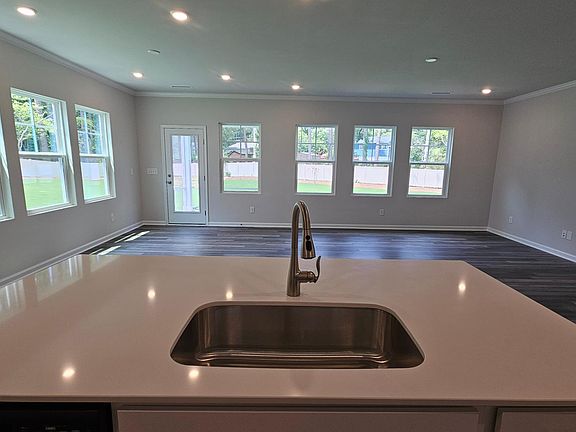 View from the kitchen (shades have since been installed!)