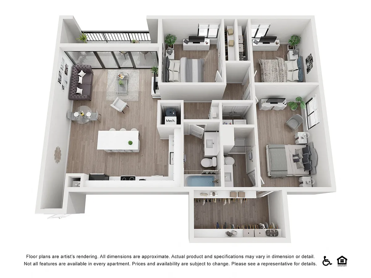 Floor plan 3 Bedroom 2 Bathroom B
