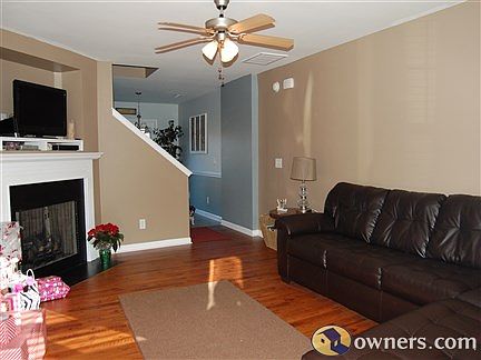 living room w gas logs &new flooring