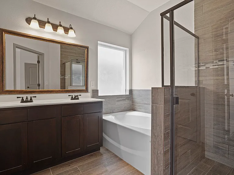 Bathroom with his and hers sink