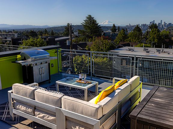 Rooftop with Mt Rainier view