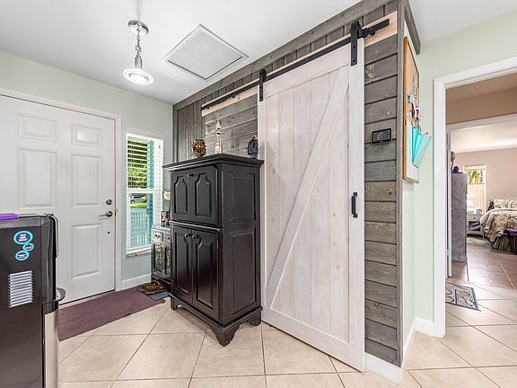 Feature wall with barn door