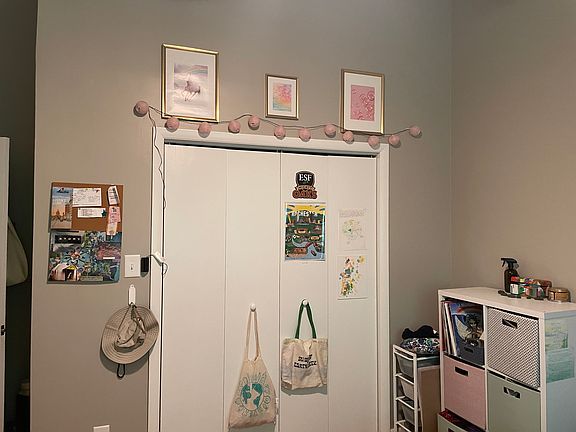 Large closets offer great storage