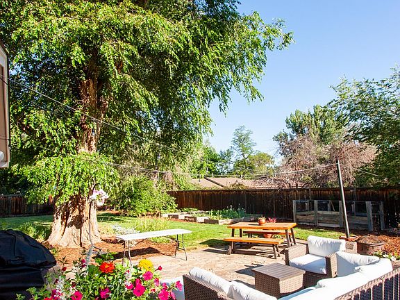 Backyard patio area