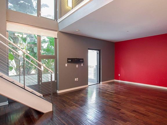 Living Room Red wall Painted Grey