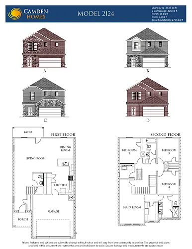 Floor plan 4 Bedrooms and 2.5 bathrooms