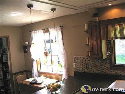 Breakfast area with garden window view