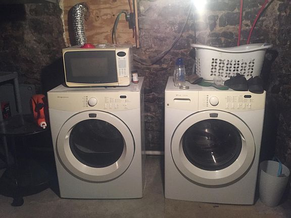 Washer dryer in private basement