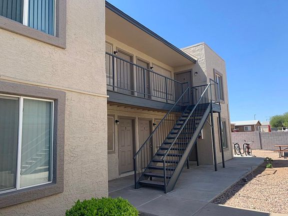 Apartment view from parking lot