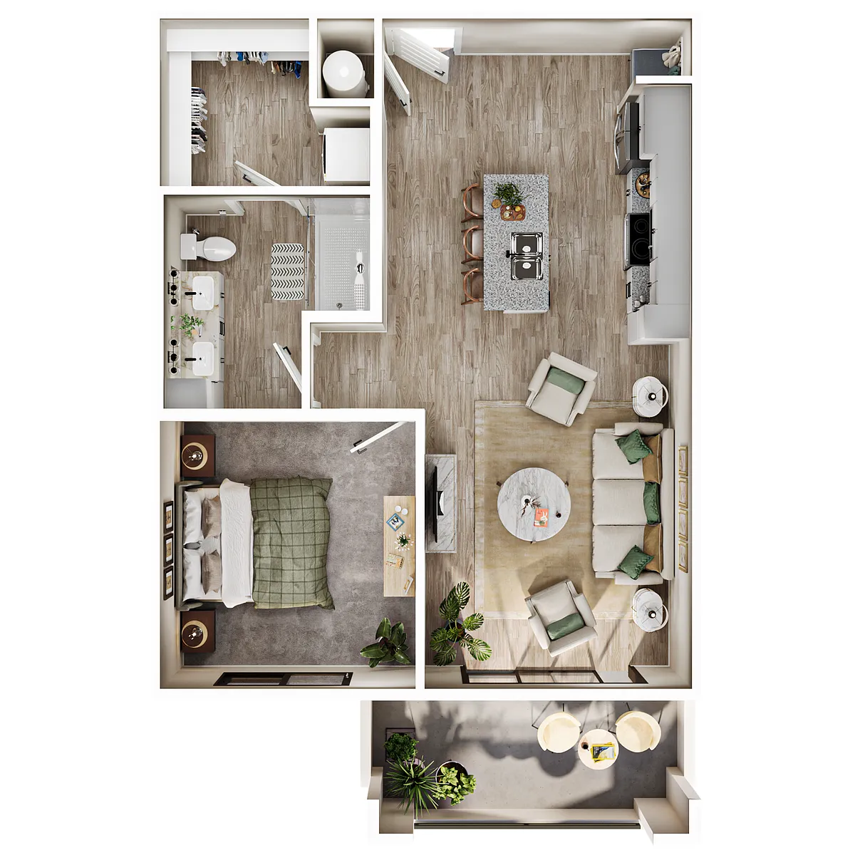 Floor plan 1 Bed/1 Bath