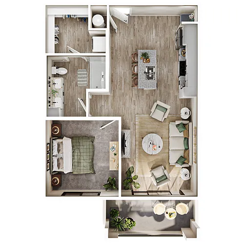 Floor plan 1 Bed/1 Bath