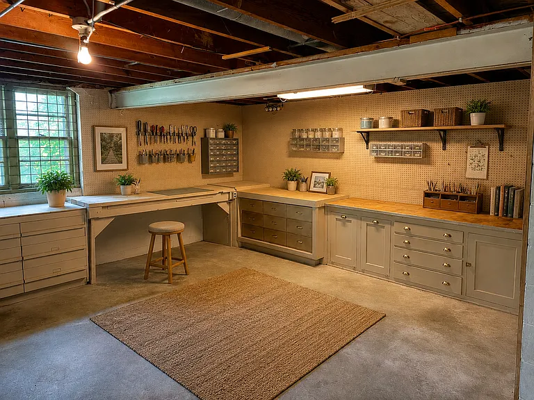 Basement Shop or Crafting Area
