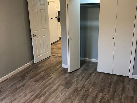 Guest bedroom looking into kitchen.