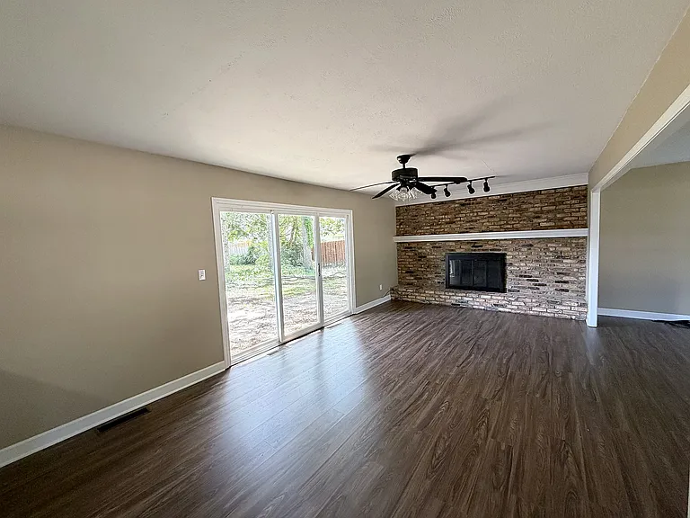 view from Kitchen into family room