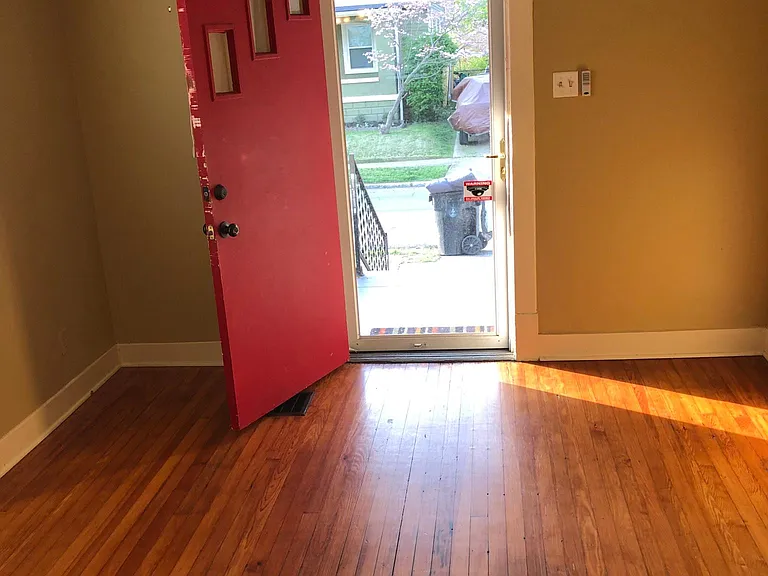 View going out front door