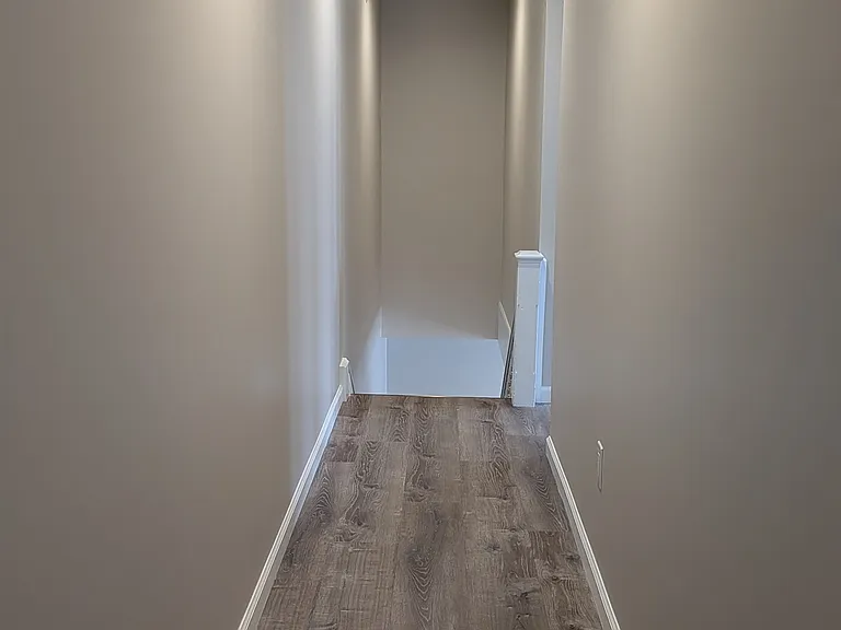 Hallway leading from bathroom